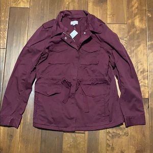 LOFT Burgundy Utility Jacket